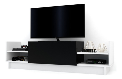 Mesa De Tv Modulo Mueble Estante Moderno H/40 Color Negro