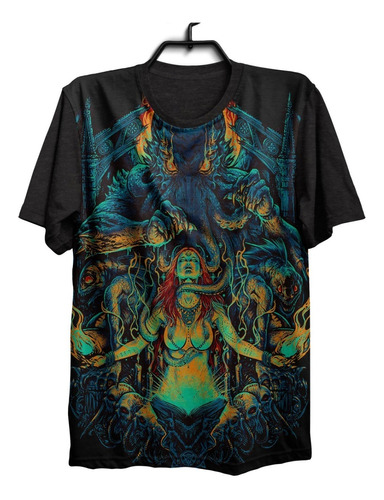 Camiseta Camisa Hp Lovecraft  Necronomicon Terror Cthulhu Ocultismo Satanismo Bode 1