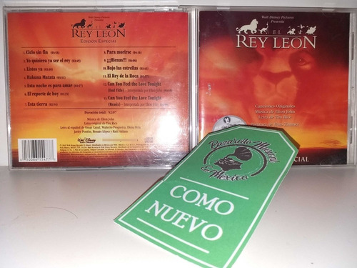 El Rey León Cd Soundtrack Edición Especial Excelente Disney