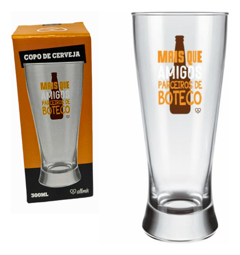 Copo De Cerveja Parceiro De Boteco 300ml- Allmix