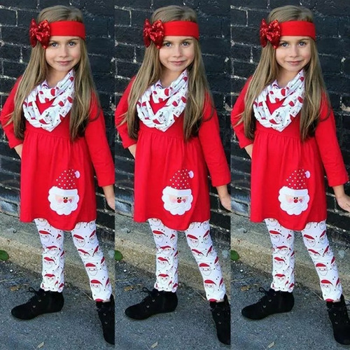 Conjunto Navideño Niña Polo Y Pantalón  Producto Importado 