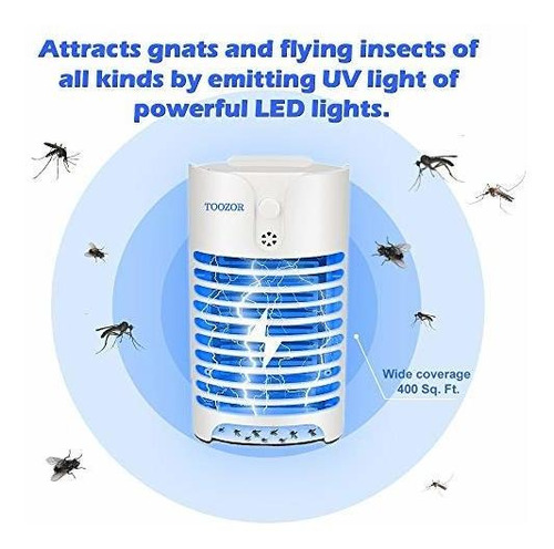 Mosquito Killer with UV Light Indoor Plug-in Bug Zapper Indoor Mosquito Trap Electronic Kill Insects Insect Trap Night Lamp for Killing Mosquitoes and Flying Gnats Toozor Electric Bug Zapper 