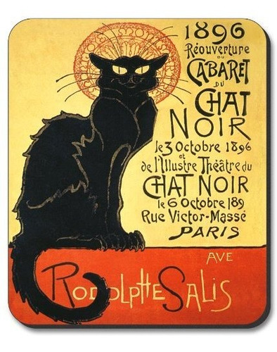 Arte Placas Marca Alfombrillas De Ratón Con Chat Noir.