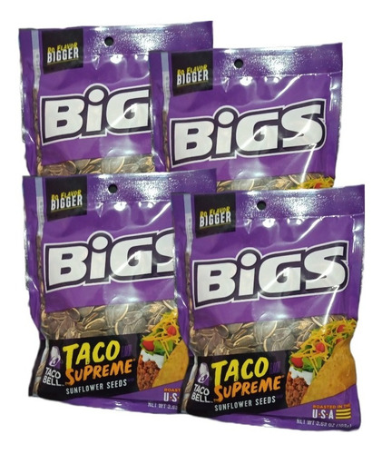 4x Bigs Sunflower Seeds Do Flavor Bigger Taco Bell Supreme