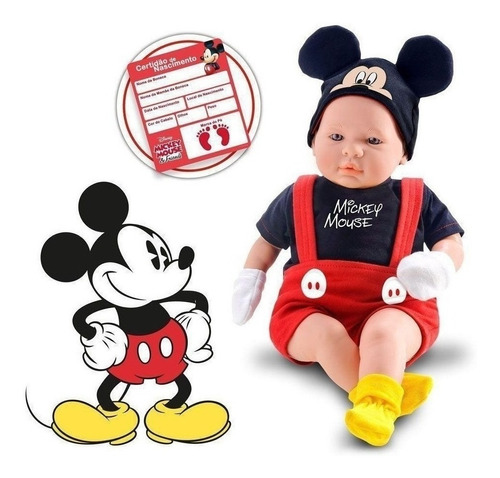 Boneca Disney Mickey Classic Recém Nascido Licenciado
