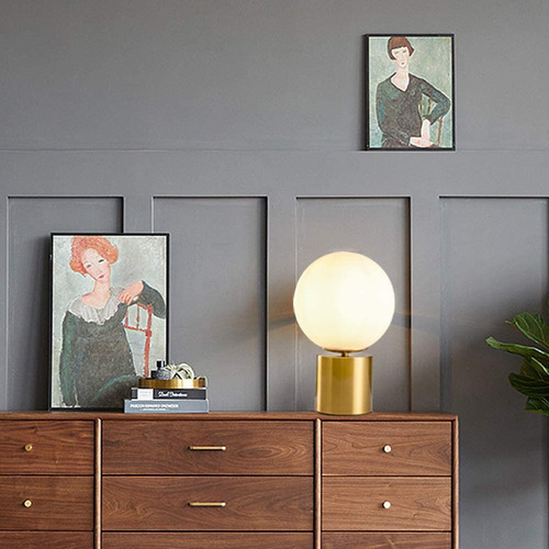 Lámpara De Mesa Sottae Modern Gold Globe Vintage Mid Century