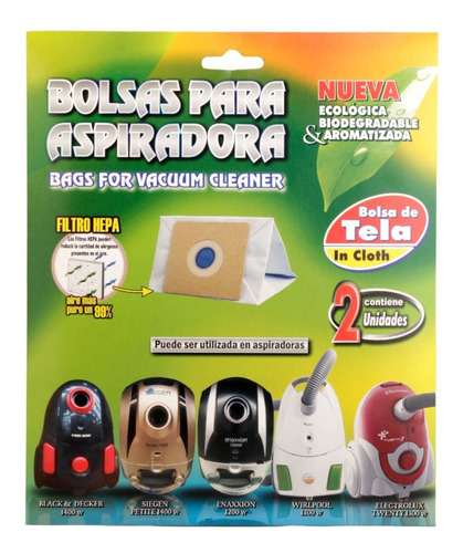 Bolsa Para Aspiradora Compacta X 2 Unidades