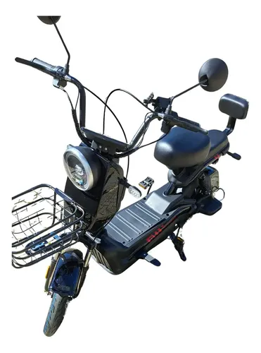 Scooter Elétrica Moto Bicicleta Cor Preta 800w Aro 14 Bateria De Lítio 20Ah Durável Roda 45 Km por Carga