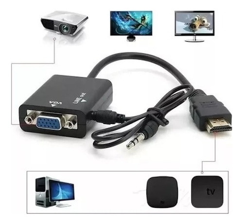 Convertidor Hdmi A Vga: Soporte Full Hd 1080p