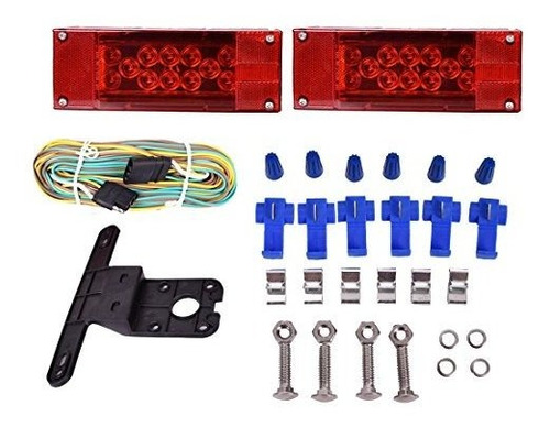 Czc Auto 12v Led De Perfil Bajo Sumergible Rectangular Kit D