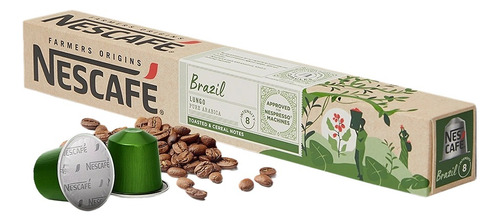 Café Nescafé Farmers Origins Brazil 10 Cápsulas 100% Arábica