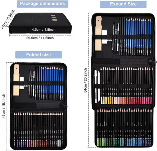 Kit Dibujo Profesional Colores Set De Lapices Estuche 96 Pcs – Adkar