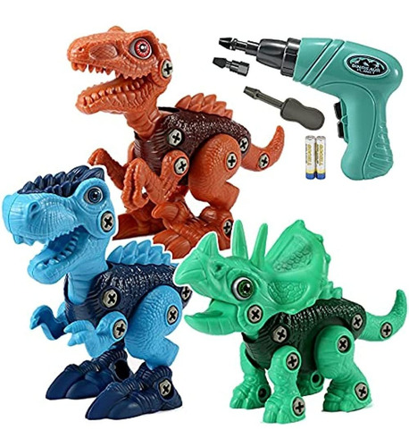 Leonmake Kids Building Dinosaur Toys: Paquete De 3 Juguetes 