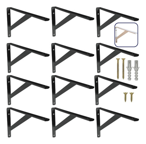 Mão Francesa Reforçada 35cm 50un Kit Suporte Para Prateleira
