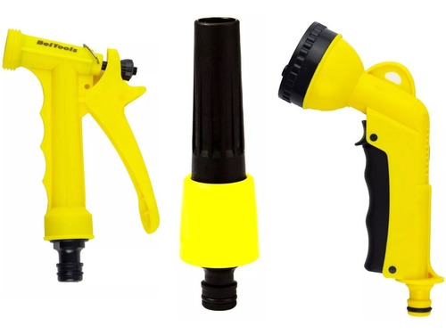 Esguicho Para Mangueira Limpeza Jardim 3 Modelos Exclusivos Cor Amarelo