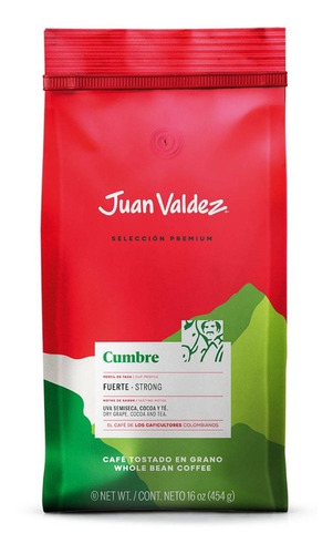 Café En Grano Juan Valdez Cumbre Fuerte 454 Gr