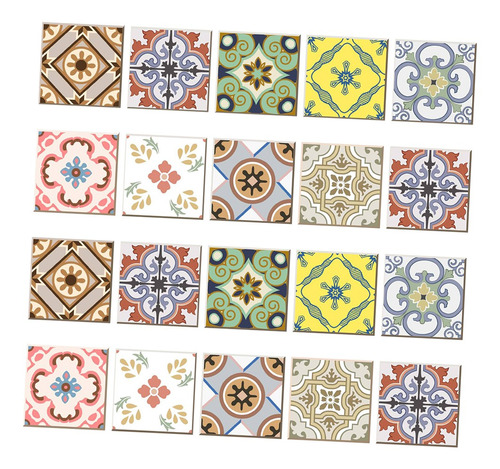 Adhesivo De Pared Impermeable Con Mosaicos, 20 Piezas, Para