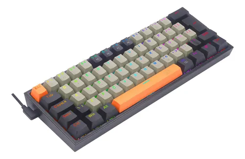 Teclado Redragon K617rgb-OG Fizz Gamer Naranja Gris Negro