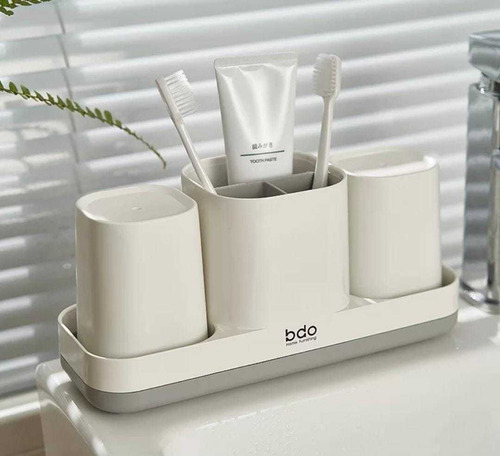 Organizador Baño Set Porta Cepillo Dos Vasos