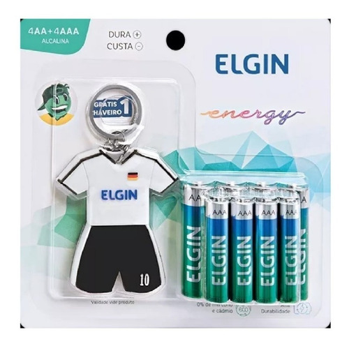 Kit 40pilhas Alcalina Elgin Aa + 40pilhas Aaa + Chaveiro S/f