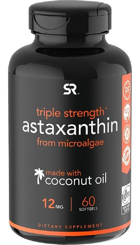 Astaxantina 12 Mg Sports Research 60 Capsulas