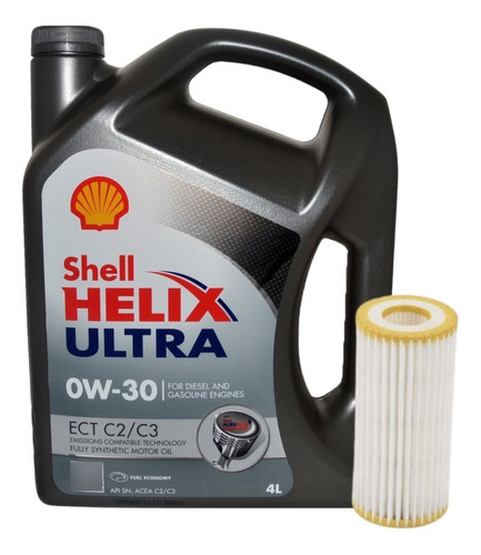 Kit Filtro De Aceite Original Y Aceite 0w30 Shell Helix Tigu