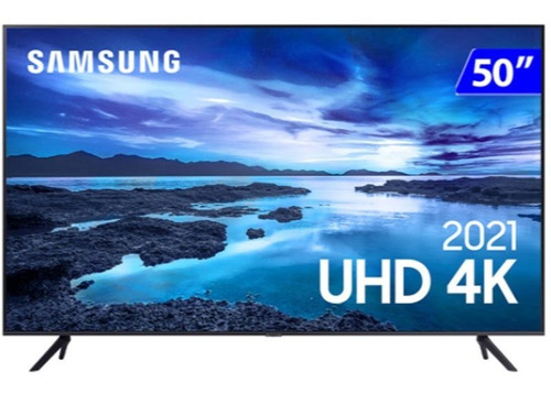 Imagem 1 de 4 de Smart Tv Samsung 50 Uhd Un50au7700gxzd 4k Processador Crysta