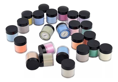 Kit 12 Cores Pó Acrílico Colorido Para Decoração De Unha 10g