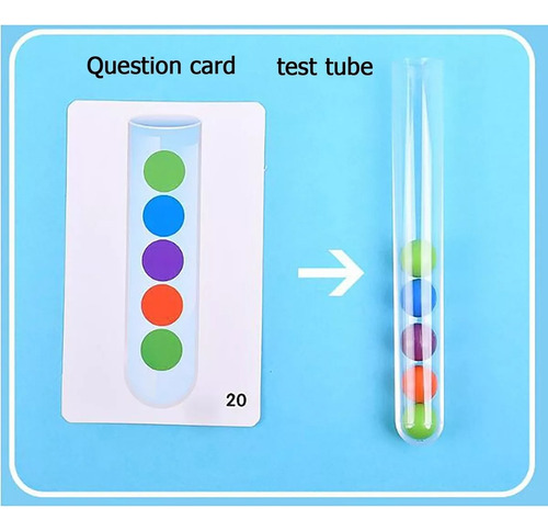 Juego Didáctico Tubo De Ensayo Con Cuentas De Colores