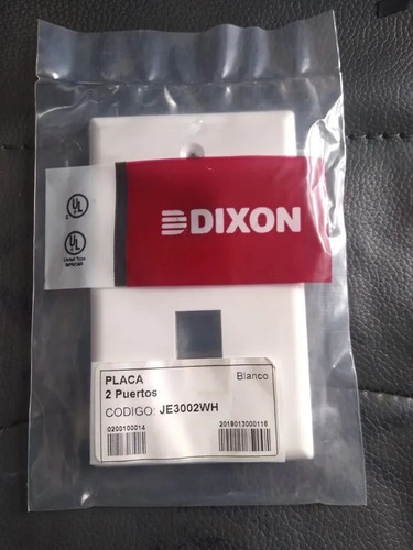 Placa Simple Vertical De 2 Puerto Dixon Je3002wh