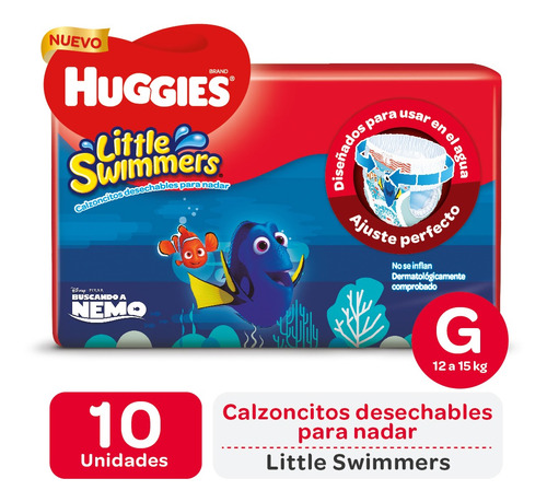 Pañales Huggies Little Swimmers Traje De Baño  G 10 U