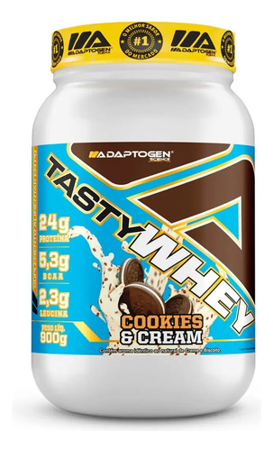 Suplemento Tasty Whey 3w Gourmet Whey Protein Adaptogen Science Pote 900g Sabor Cookies & cream