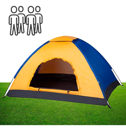 Carpa 4 Personas Impermeable Camping 200x200x130 Cm