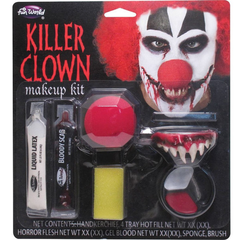 Conjunto De Maquillaje Para Adulto De Payaso Asesino-