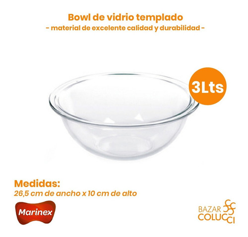 Bowl Plus 3 L, Marinex - Bazar Colucci