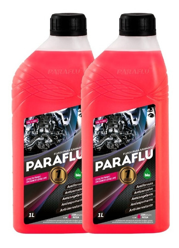 2 Aditivo Radiador Paraflu Bio Orgânico Concentrado Rosa