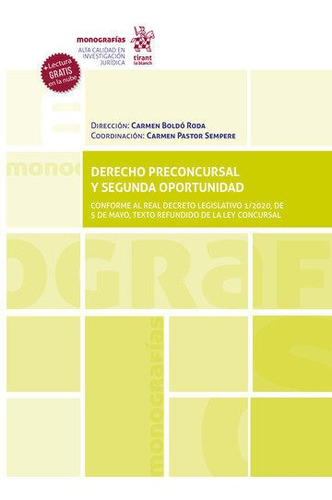 Libro Derecho Preconcursal Y Segunda Oportunidad - Boldo ...