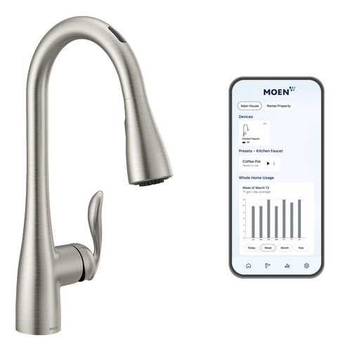 Grifo De Cocina Moen Arbor 7594evsrs En Acero Inoxidable