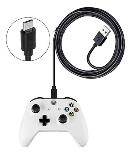 Cabo Controle 3m Compatível Xbox One S Fat Jogar Pc Note Usb