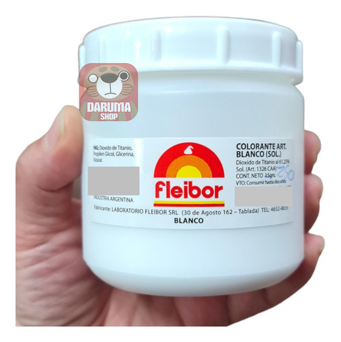 Imagen 2 de 3 de Colorante Comestible En Pasta Blanco Fleibor 250gr Belgrano