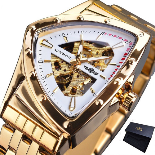 Reloj Winner S1225 De Acero Inoxidable Con Forma De Triángul