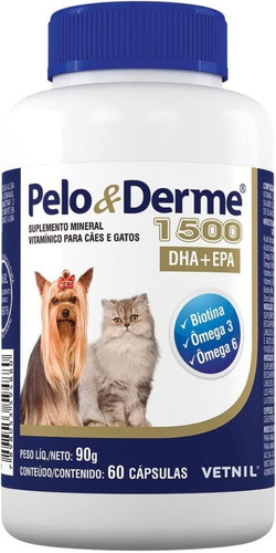 Pelo Y Derme 1500 Perdida De Pelo Perros Y Gatos 60 Capsu