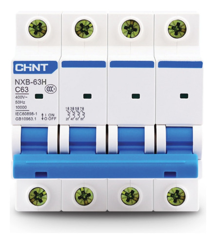 Termica Chint Nxb-63h, In:20a, Icn:10ka, Curva C, 4-polos