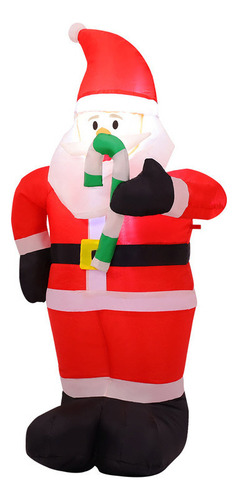 Ppp Papá Noel Inflable De Navidad De 4 Pies Con Bastón