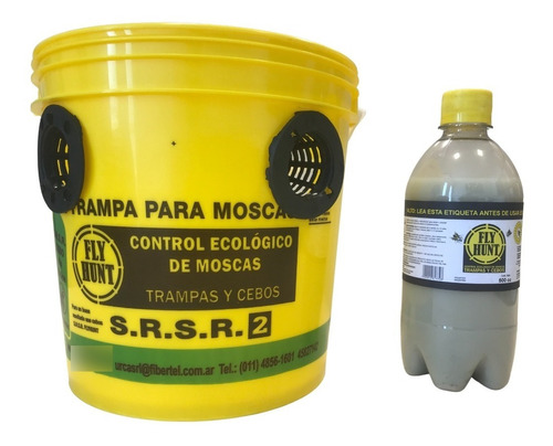 Trampa Atrapa Moscas Balde 4lt Y Cebo 500cc Ecologico