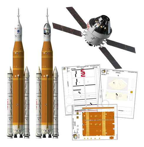 Artemis 1 + Orion Eft 1 Escala 1.96 Papercraft