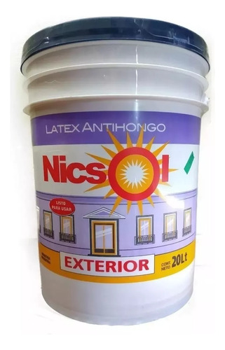 Pintura Latex Exterior Marca Nicsol Contenido X 4 Litros