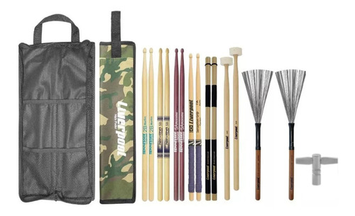 Imagem 2 de 11 de Kit Bag + Baquetas Variadas Linha Profissional Liverpool