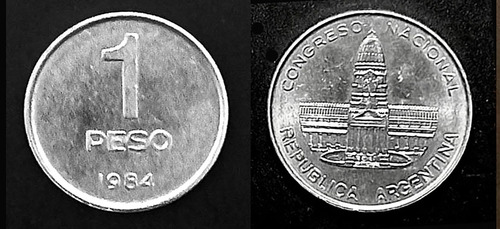 Monedas Peso Argentino $ 1-5-10-50 - Ctvs 1-5-10-50 -1983-85 (Usado)