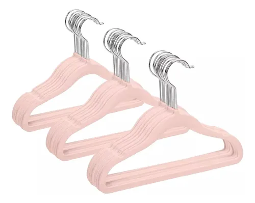 comprar Perchas X 30 Unidades Color Rosado Ropa Niño Kids Terciopelo